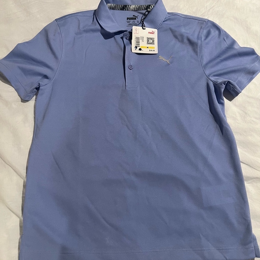 Puma Kids Lavender Essential Polo Shirt NWT Medium